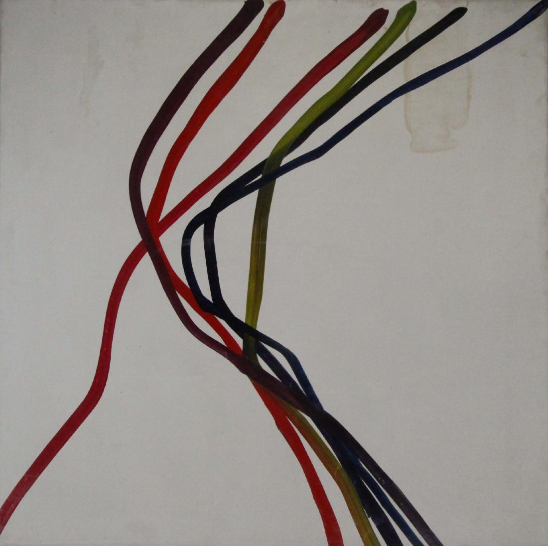 JOHN RUDGE (ENGLISH, 1925-1971).: Acrylic on Canvas. Abstract Composition. Signed verso. From a Bronx, NY collection. - Dimensions: 43.75" high x 44" wide