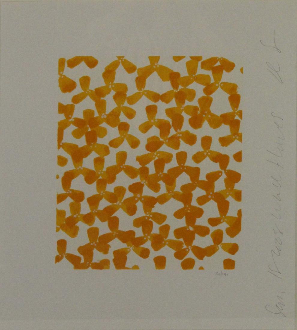 DONALD SULTAN (AMERICAN, b. 1951).: Serigraph. Flowers. Signed along right margin. No. 34 from an edition of 190. From a New Jersey collection. - Dimensions: 24" high x 21.25" wide