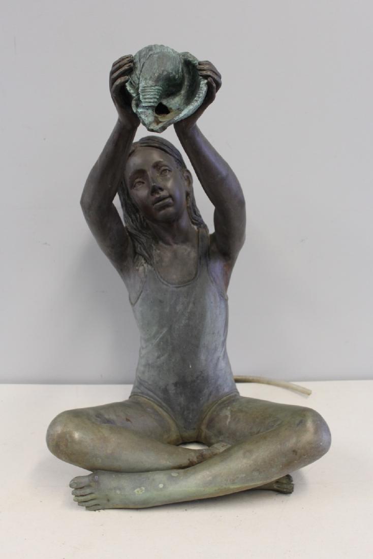 Leonardo Rossi. Signed Bronze Figural Fountain.: Nice big size and great patina. From a Westchester estate. - Dimensions: 34"H x 22"W