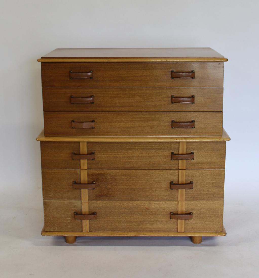 MIDCENTURY. Paul Frankl Station Wagon Tall Chest.: Chest by Paul Frankl for Johnson Furniture Co. Branded Johnson Furniture Co. to drawer interior and from a R.I. estate. - Dimensions: 42.5" w x 21.5" d x 45.5" h