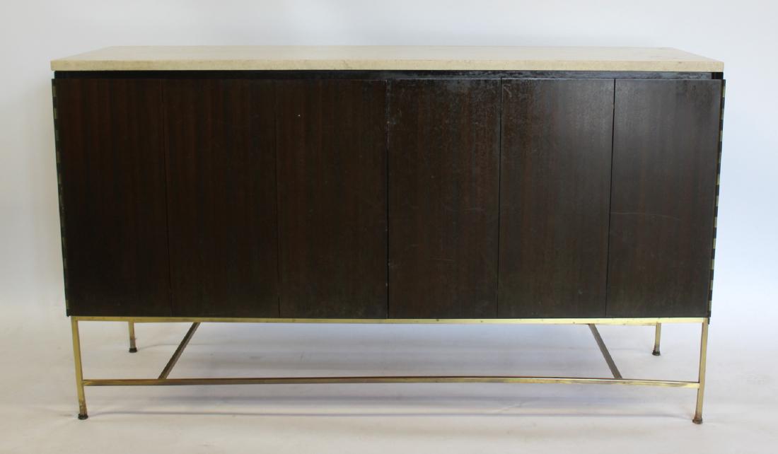 MIDCENTURY. Paul Mc Cobb Travertine Top Cabinet: With Bi-fold Doors. A nice all original cabinet signed Paul Mc Cobb The Irwin Collection. From a Rye, NY estate. - Dimensions: 34.5" x 19"D x 60.25"