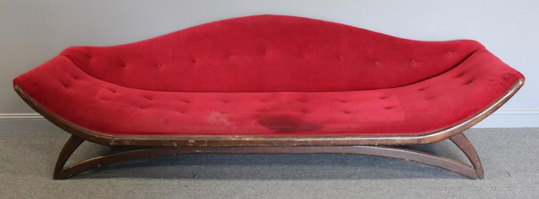 MIDCENTURY. Adrian Pearsall Sofa"Gondola": Nice shape and from a New Jersey estate. - Dimensions: 106" x 31" x 31"H