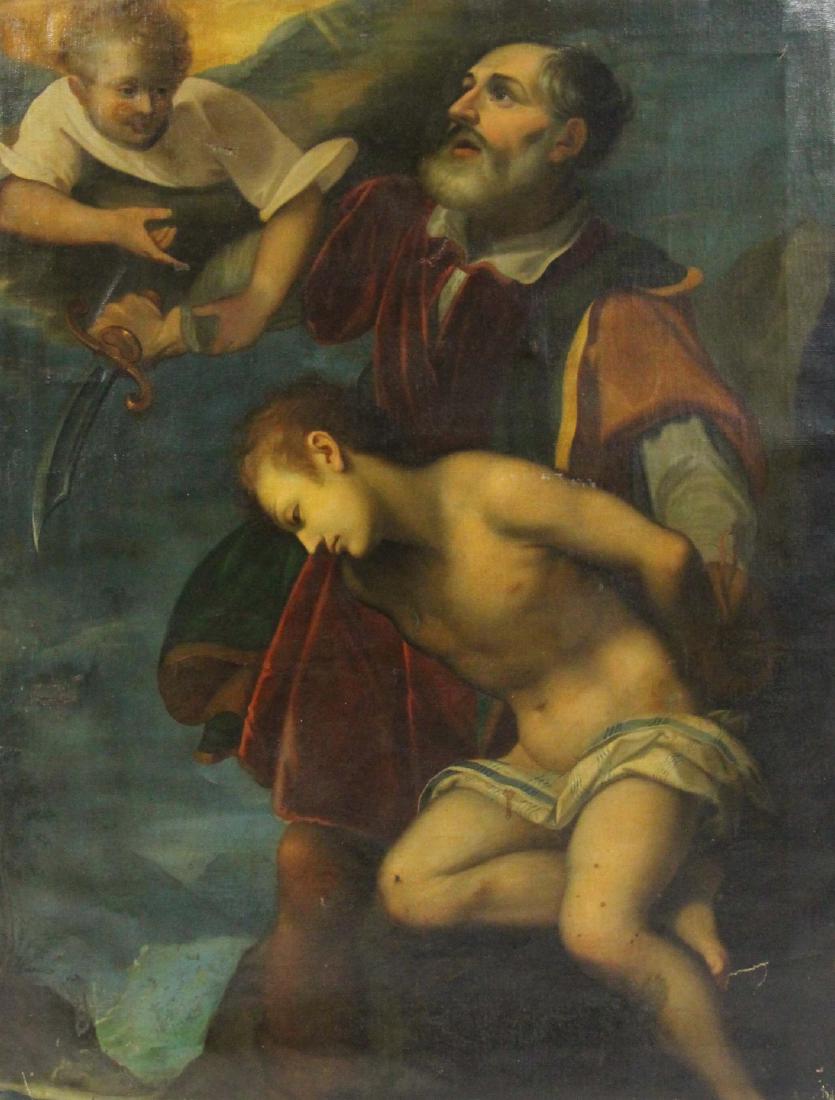 CIGOLI (AFTER) (19th CENTURY).: Oil on Canvas. The Sacrifice of Isaac. From a Norwalk, CT collection. - Dimensions: 58" high x 44" wide