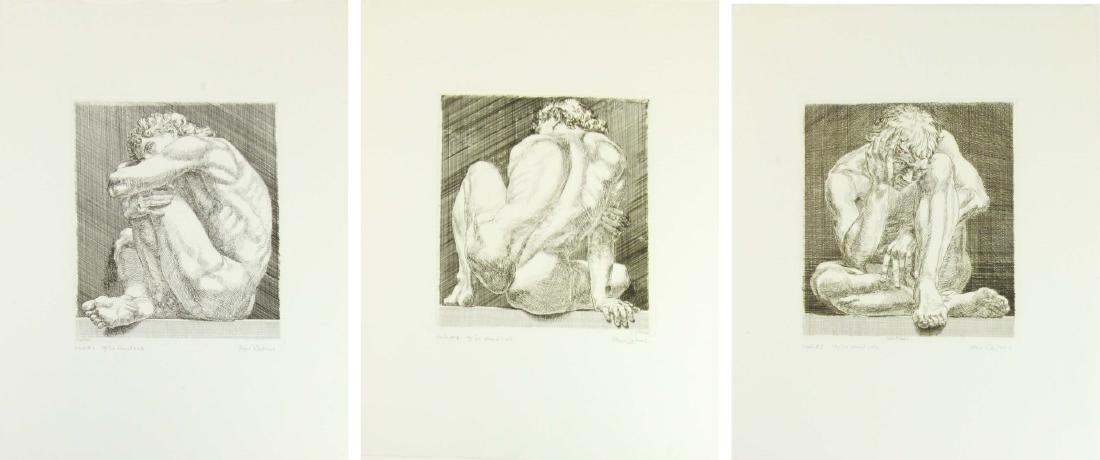 PAUL CADMUS (AMERICAN, 1904-1999).: Lot of Three Etchings. "Nudo #1-3". Signed lower right. No. 14 from the second state edition of 30. From the collection of Jon F. Anderson. - Dimensions: 17" high x 13.5" wide