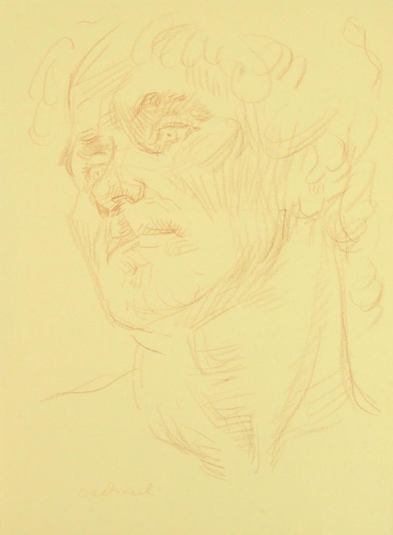 PAUL CADMUS (AMERICAN, 1904-1999).: Crayon on Paper. Male Head. Signed lower left. From the collection of Jon F. Anderson. - Dimensions: Sheet: 12" high x 9" wide