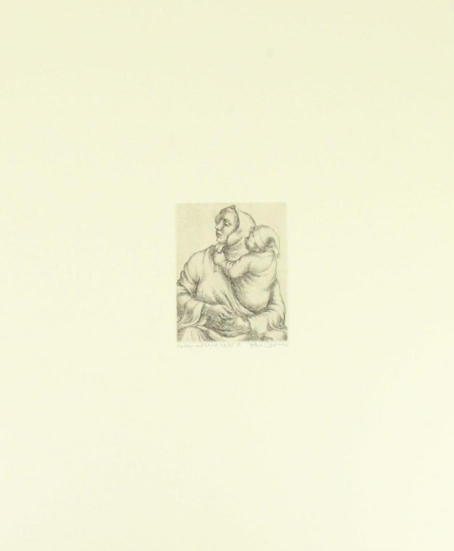 PAUL CADMUS (AMERICAN, 1904-1999).: Etching. "Mother and Child". Signed lower right. Titled lower left. No. 28 from the second edition of 35. From the collection of Jon F. Anderson. - Dimensions: Sheet: 18" high x 14.5" wide