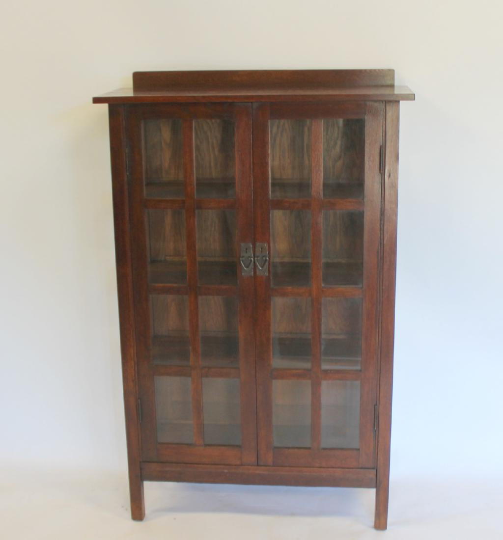 GUSTAV STICKLEY Mission Oak Cabinet # 820: From a Cortland Manor estate. - Dimensions: 36" x 14" x 57"h