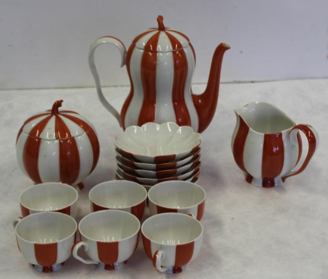 JOSEPH HOFFMAN Porcelain "Maka" Set: From a Larchmont estate. - Dimensions: Pot 7"H & Cup 1.75"H
