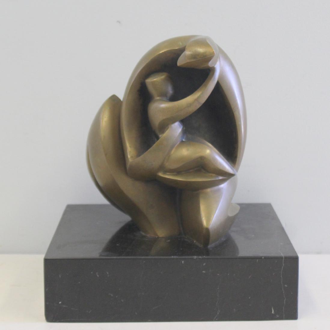 Isaac Kahn (Lithunia 1950) Signed and Numbered: Bronze Sculpture "Mother & Child". Signed on the base, numbered 619 ? - Dimensions: Base: 12 " X 12" X 3"h. Bronze: 10"H.