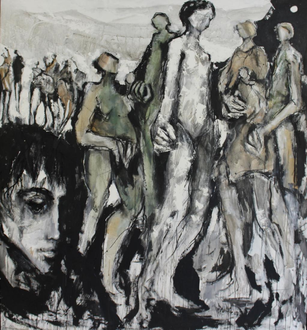 Gino Hollander (USA/ Spain 1924 - 2015) Large: Signed And Dated Oil On Canvas . From a Westchester estate . - Dimensions: 74"W x 80"H