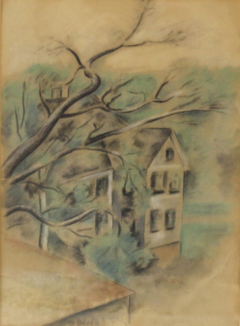Max Weber (USA / Fr / Russian 1881 - 1961) Signed: Watercolor. Signed bottom left and from an East 85th st NYC estate. - Dimensions: 11.5" x 8.25"
