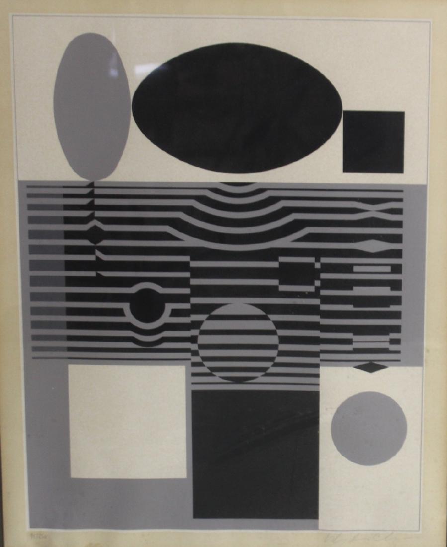 ILLEGIBLY. Pencil Signed & Numbered Abstract Print (1 of 5)