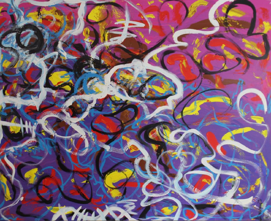 Hyunsoo Kim. Signed Oil on Canvas Abstract. (1 of 3)