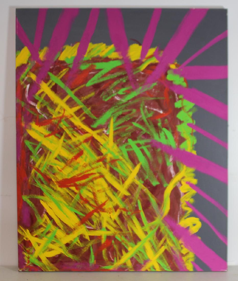 Hyunsoo Kim. Signed Oil on Canvas Abstract.: Signed Hyunsoo Kim, South Korean and dated 98. From a Westchester storage. - Dimensions: 60" x 40"