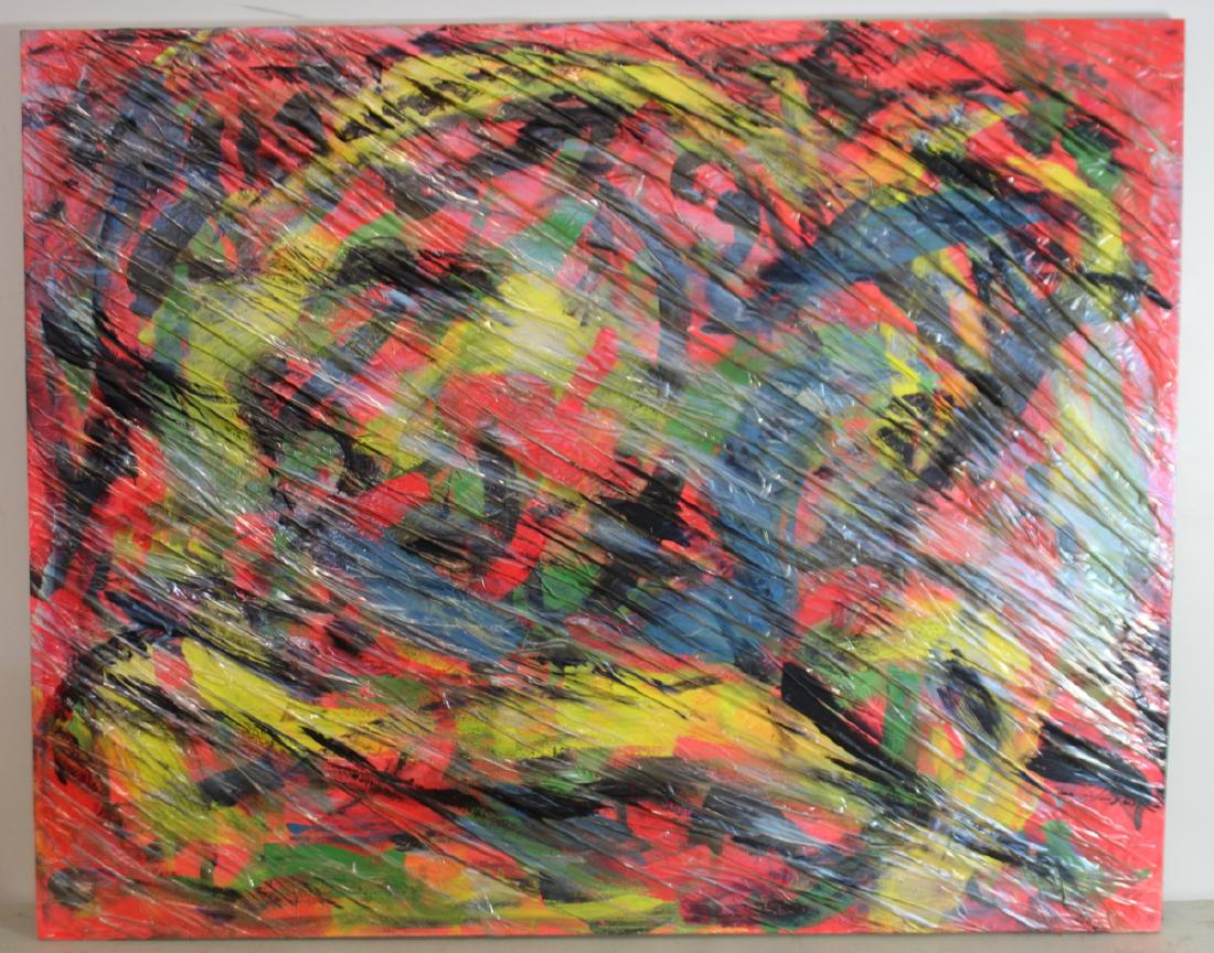 Hyunsoo Kim. Signed Oil on Canvas / Mixed Media (1 of 4)