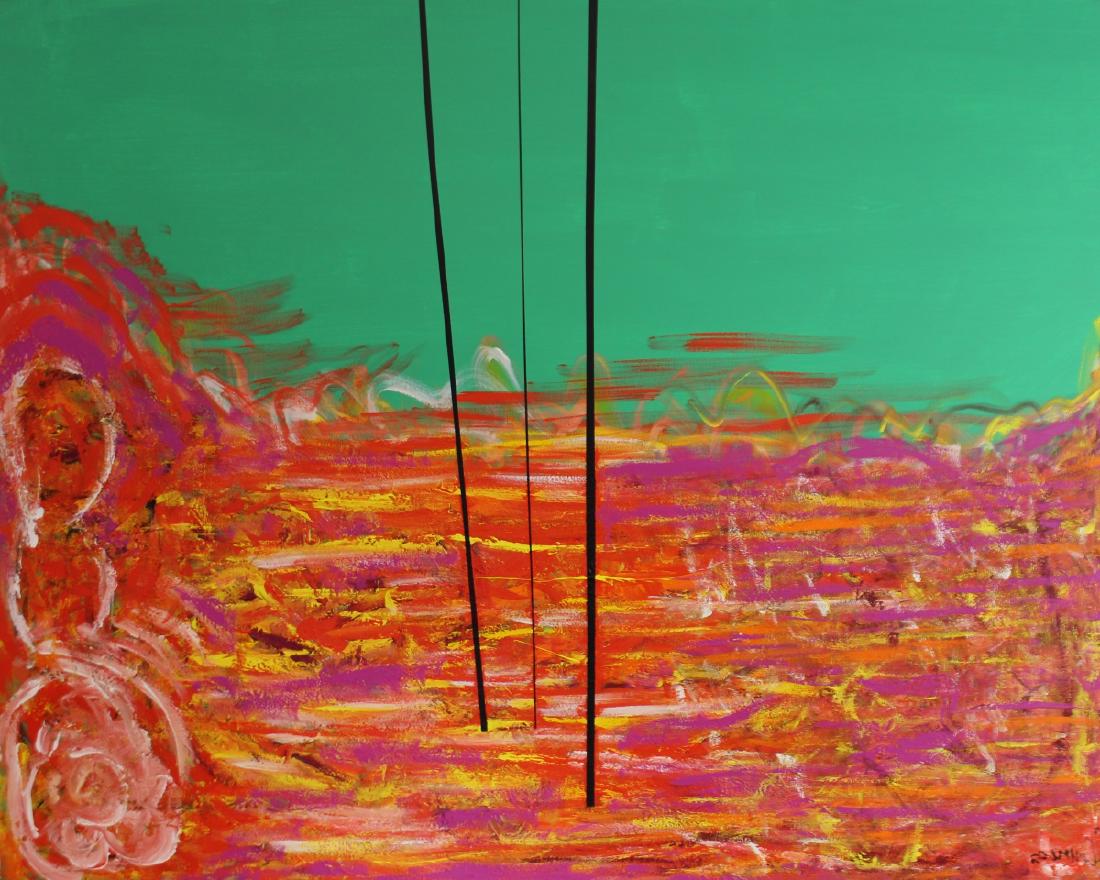 Hyunsoo Kim. Signed Oil on Canvas Abstract. (1 of 4)