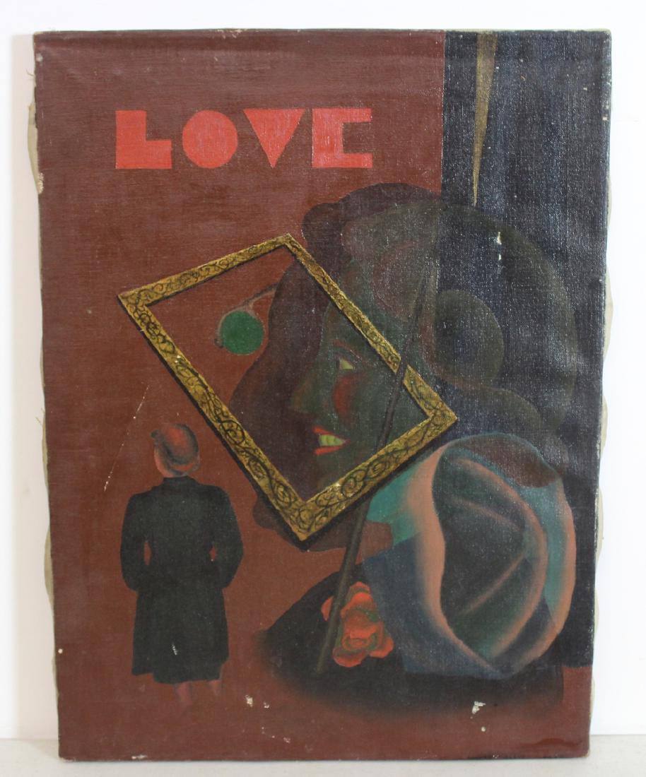 KALIX, Robert?. Signed Oil On Canvas "Love" (1 of 7)
