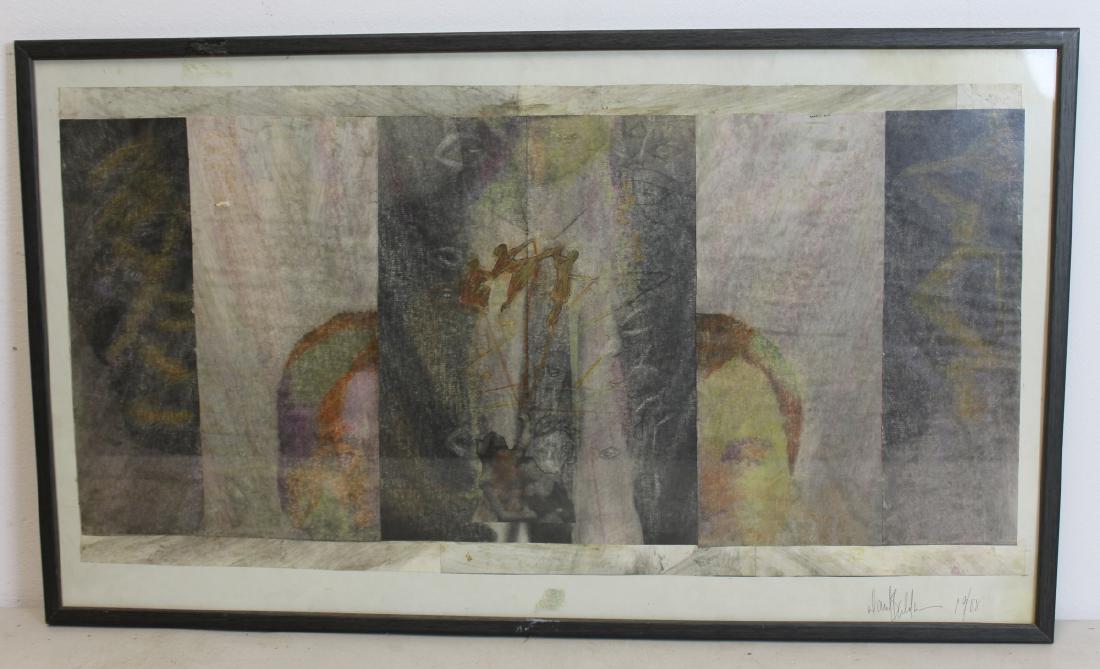 ILLEGIBLY. Signed Mixed Media / Collage. (1 of 4)