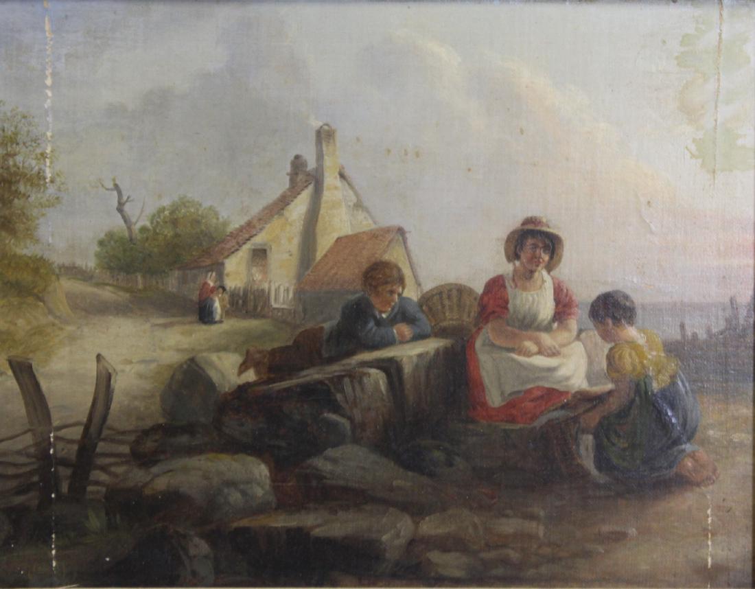 UNSIGNED. Oil On Panel . (1 of 5)