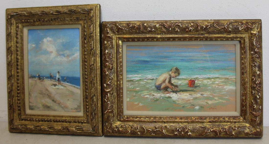 ILLEGIBLY. 2 Signed Oil Paintings. (1 of 7)