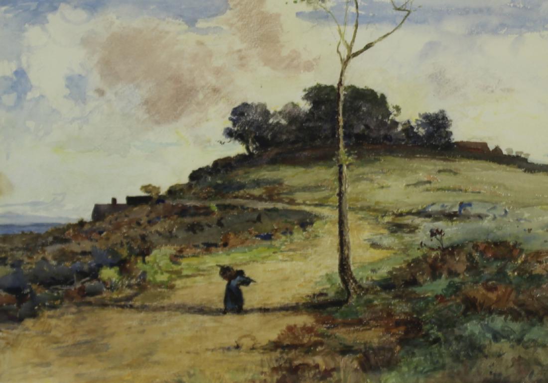 UNSIGNED. Watercolor "Mountain Walk ". (1 of 4)