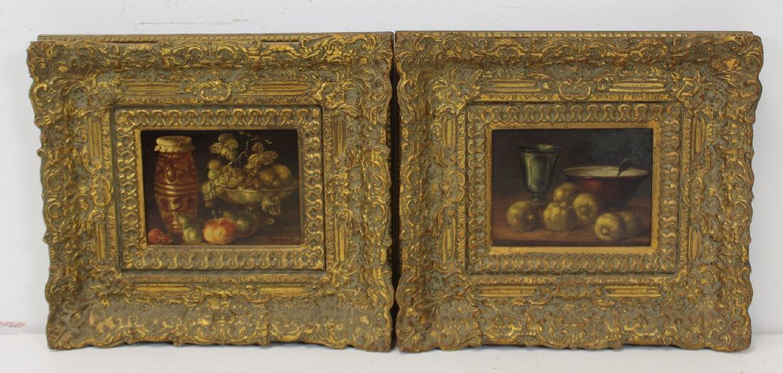 ILLEGIBLY. 2 Signed Oil On Board. Still Life. (1 of 6)