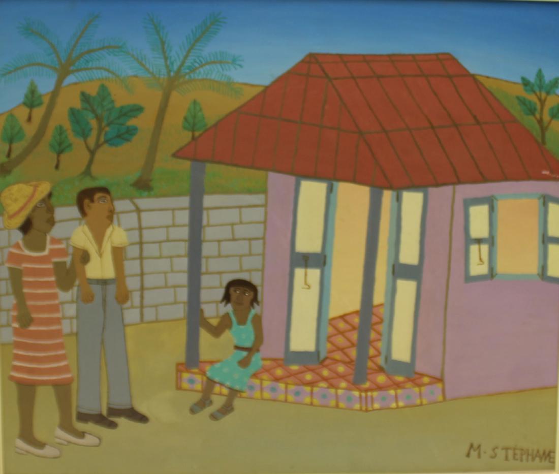 M. STEPHAME. Signed Oil On Board "La Famille" (1 of 5)