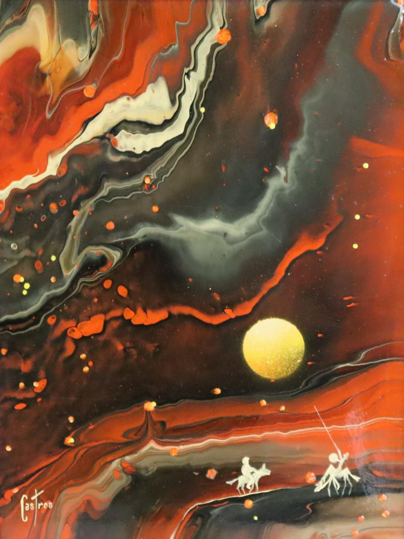 CASTROS. Signed Enamel Surrealist Painting. (1 of 4)