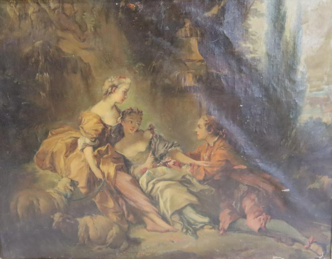 UNSIGNED. O/C On Board Reclining Lady: From a Westchester storage. - Dimensions: 24" x 29"