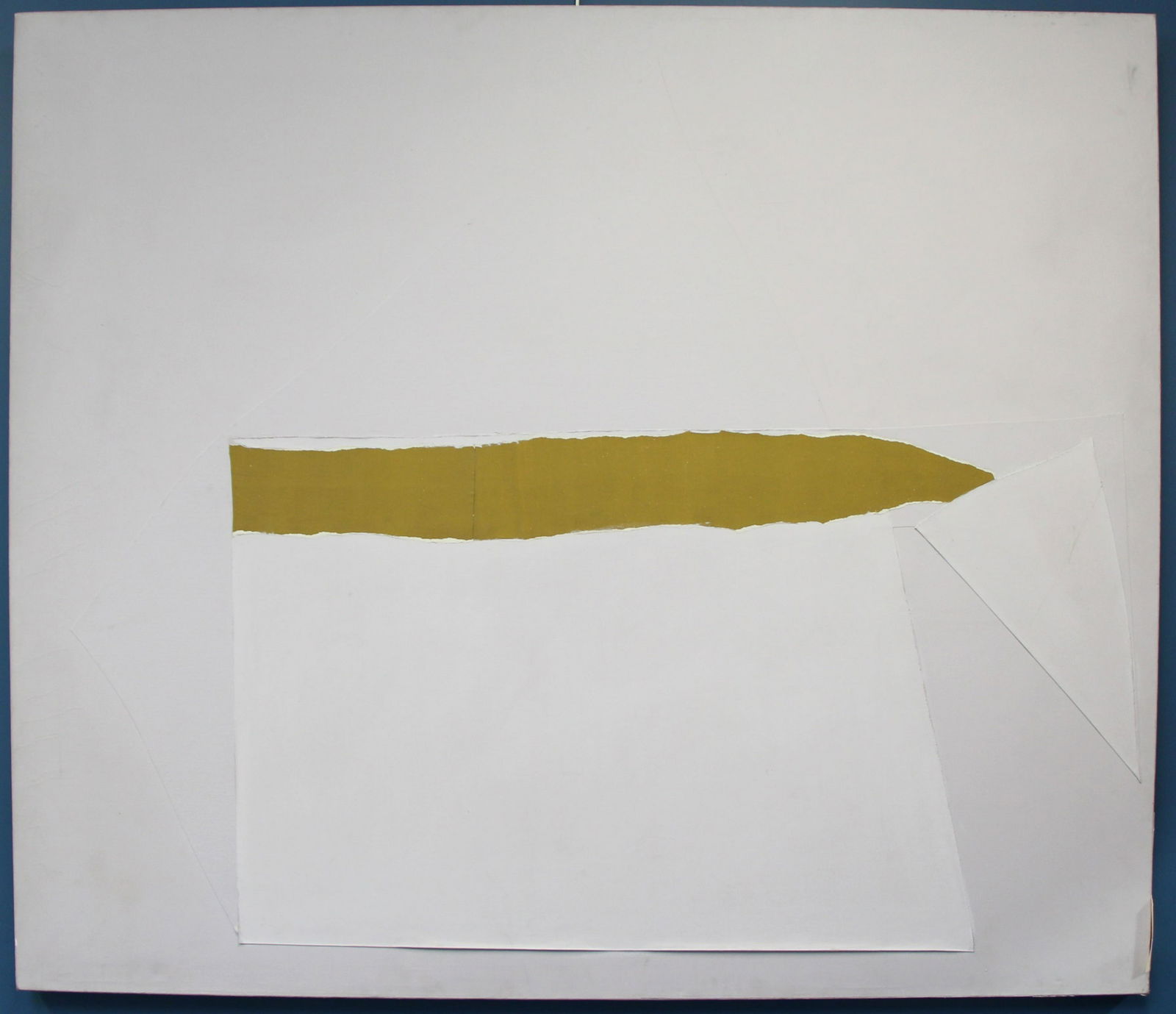 ADJA YUNKERS (AMERICAN / LATVIAN, 1900-1983).: 1903-1983). Acrylic and collage on canvas. "Folded Canvas #3". 1970. Signed, dated, and titled verso. Gallery labels affixed verso. From a Larchmont, NY collection. - Dimensions: 62.5" high