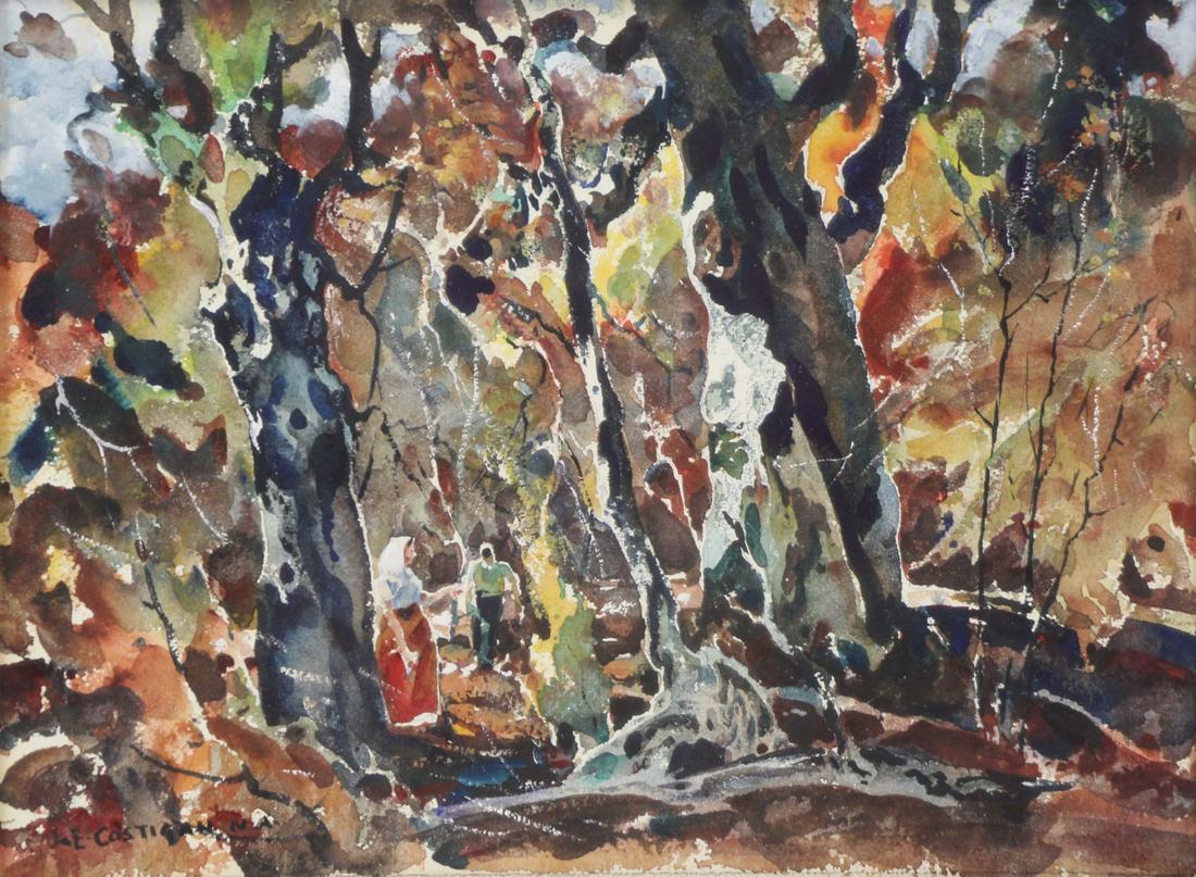 JOHN COSTIGAN (AMERICAN, 1888-1972).: Watercolor. Landscape. Signed lower left. From a Long Island, NY collection. - Dimensions: 12" high x 16" wide