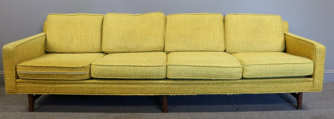 MIDCENTURY. Upholstered Sofa Attributed To: Adrian Pearsall. From a Stamford, CT estate. Dimensions: 96.5" x 33" x 27.5" h