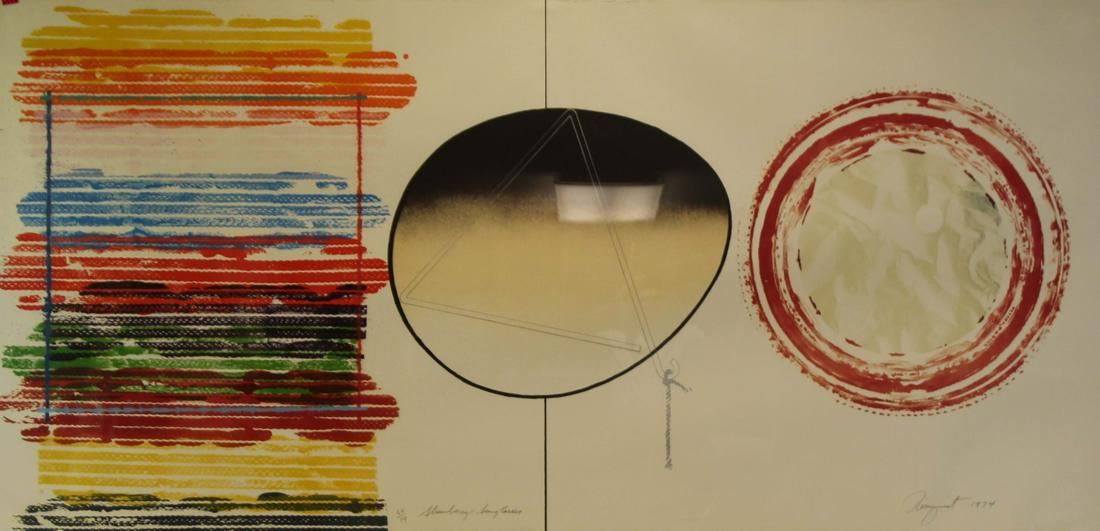 JAMES ROSENQUIST (AMERICAN, 1933-2017).: Color Lithograph. "Strawberry Sunglasses". 1974. Signed and dated lower right. Titled lower center. No. 64 from an edition of 79. Alan Brown Gallery label affixed verso. From a Rye, NY colle
