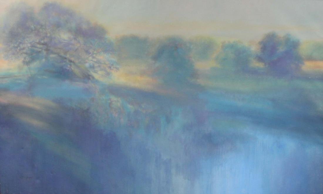 JOHN GUNDLEFINGER (AMERICAN, 1937-1991).: Oil on Canvas. Landscape. Signed lower left. From a Rye, NY collection. - Dimensions: 72" high x 120.25" wide