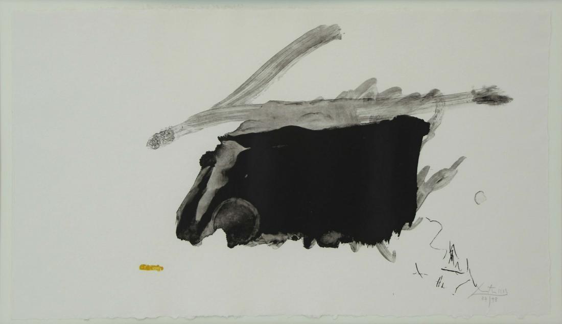 ROBERT MOTHERWELL (AMERICAN, 1915-1991).: Color Lithograph. "Airless Black". 1981-3. Signed lower right. No. 37 from an edition of 98. Tyler Graphics Ltd. blindstamp lower right. From a Pennsylvania collection. - Dimensions: Sheet: 