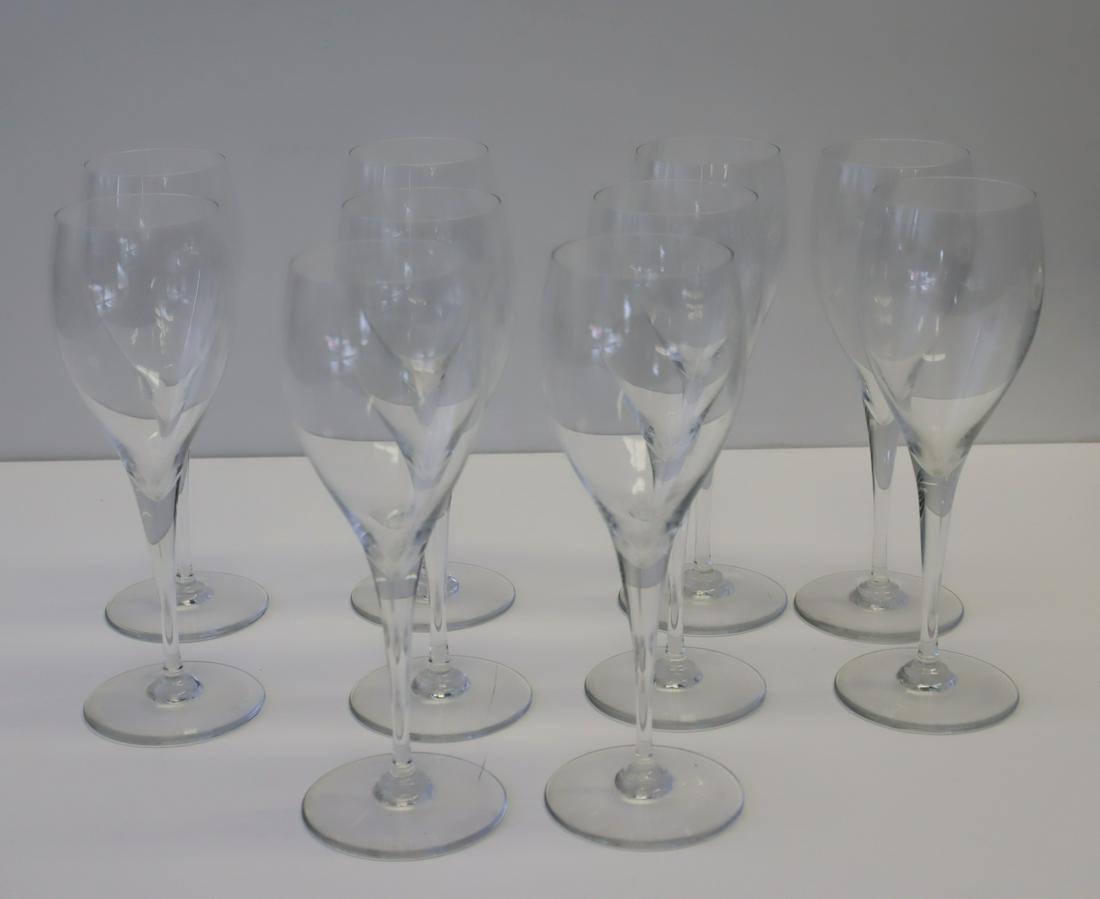 Group of 10 Baccarat Wine Glasses: Wine or possible after dinner cordial glasses. From a Hastings NY Estate - Dimensions: 8.5" h