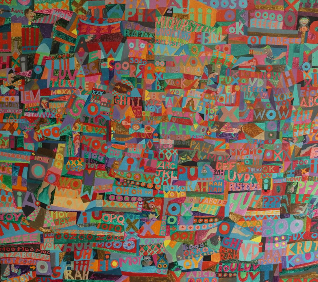 Ronald MARKMAN. Signed Oil On Canvas "Alphabet".: From a Westchester storage. Dimensions: Dimensions: 37" x 32.5"