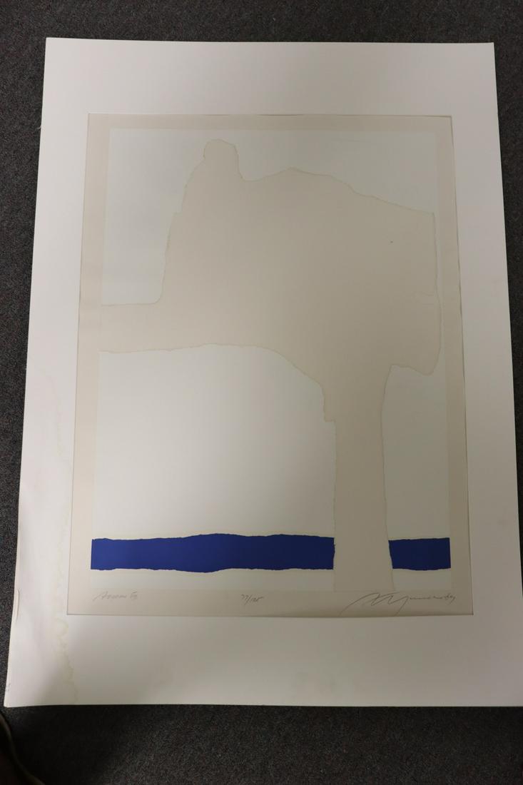 Adja Yunkers Signed & Numbered Print "Aegean VIII": Signed lr rt and numbered 77/125, from a Westchester storage . - Dimensions: 33"x 24"