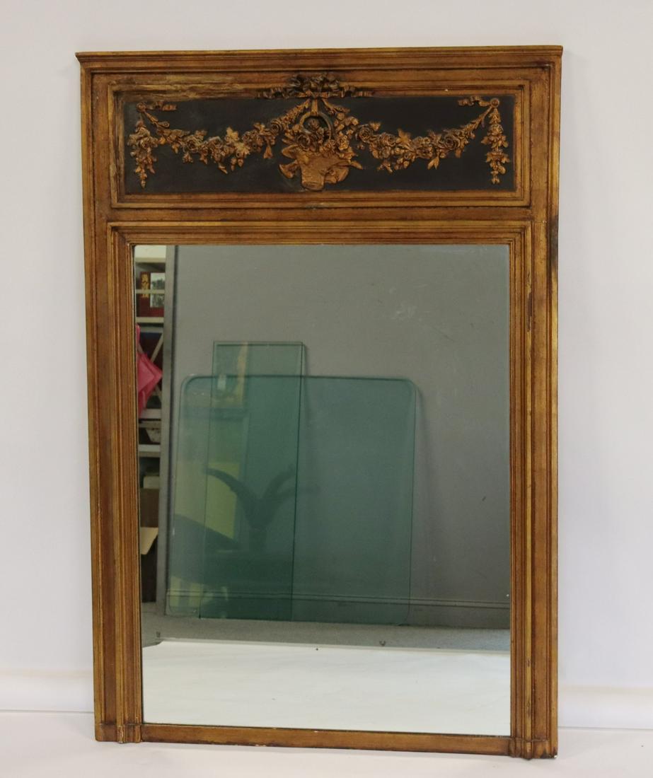Antique French Style Trumeau Style Mirror.: Nice quality and very decorative. From a Kings Point, L.I. estate. - Dimensions: 43"W x 62"H