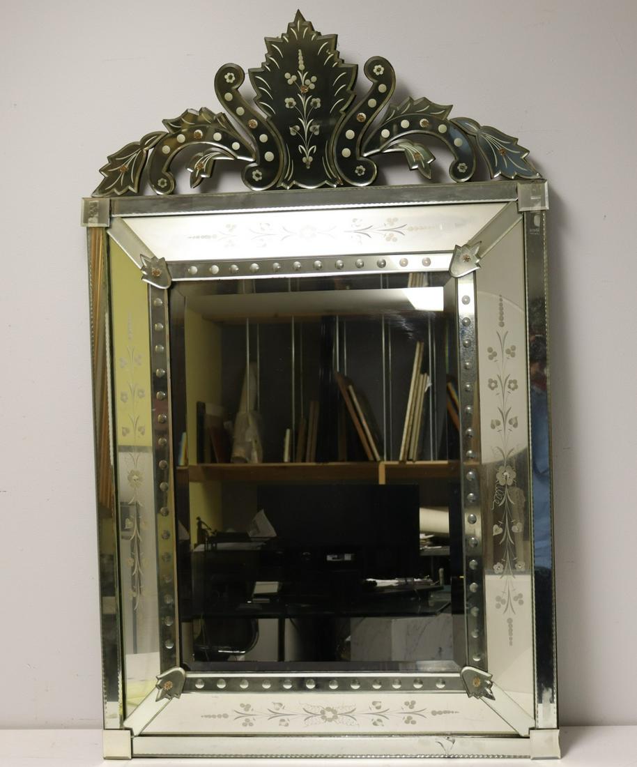 Antique Venetian Style Mirror.: From a Garden City L.I. estate. - Dimensions: 50" x 32"