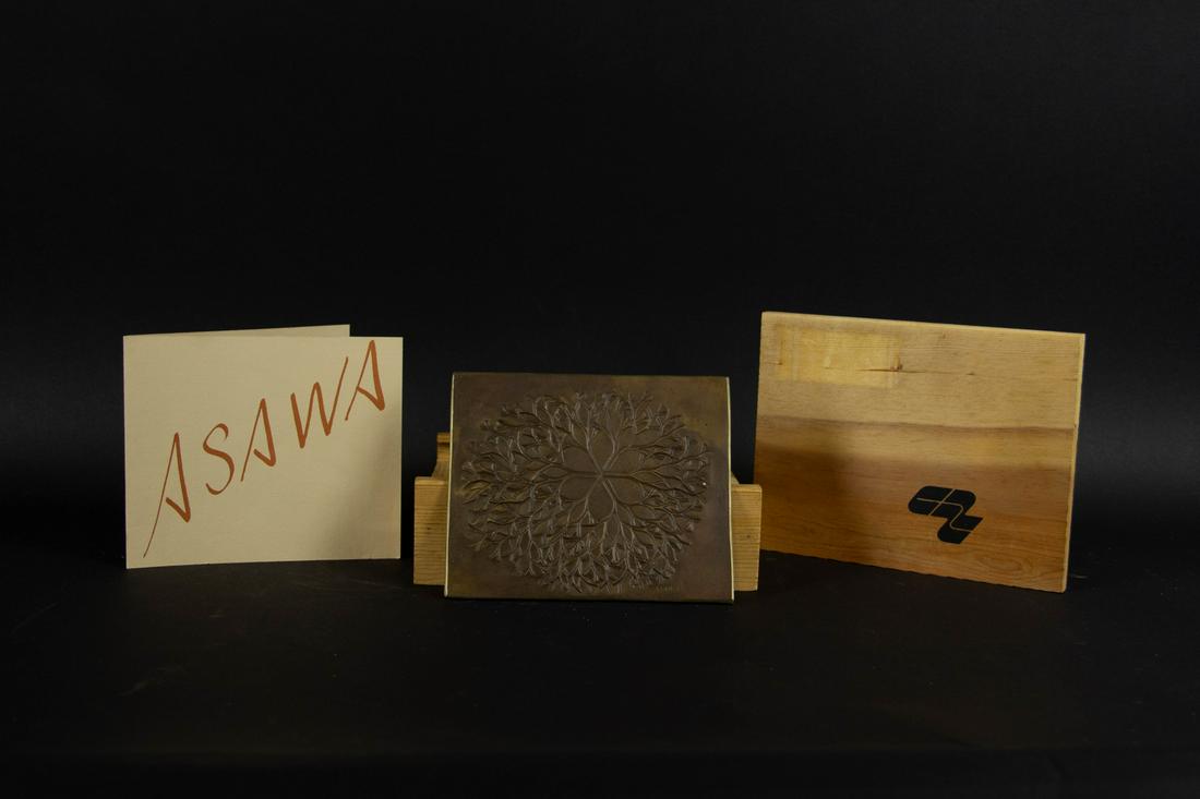ASAWA, Ruth Aiko (Japanese-American, 1926-2013).: Bronze bas relief titled "Flower with Branches," signed lower right "Asawa" and inscribed lower left "12." Verso reads "Designed exclusively for Crown Zellerbach Cor
