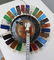 MIDCENTURY Glass Sunburst Style Lamp With Face - 11