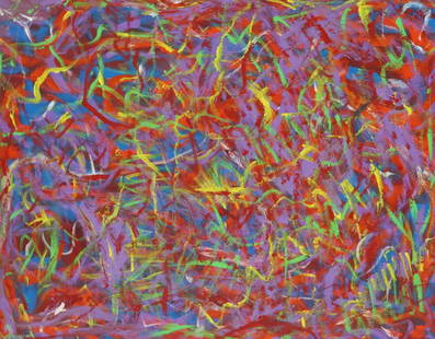 HYUNSOO KIM. Signed Oil On Canvas Abstract: Signed and from a Westchester ( Last paintings left from this artist). - Dimensions: 60" x 48"