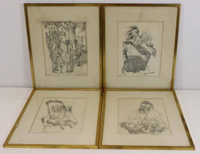 4 Seymour Rosenthal Pencil Signed & Numbered: Prints. All numbered from edition of 50. From a Westchester storage. - Dimensions: 13" x 10"