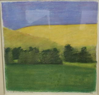 Eric. ?? Signed And Dedicated Pastel Landscape.: Initialed lr rt and dated 86 from a Westchester storage. - Dimensions: 21" x 20"
