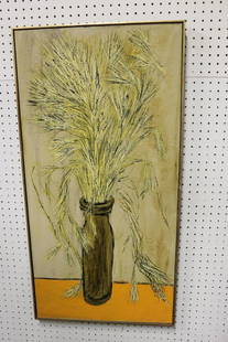 Ben Zion. Signed Oil On Canvas Still Life.: Signed lr rt and from a Westchester storage. - Dimensions: 39" x 20"