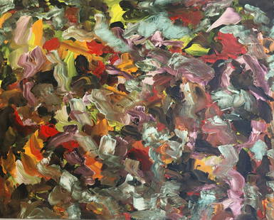 HYUNSOO KIM. Signed Oil On Canvas Abstract.: Signed and from a Westchester ( Last paintings left from this artist ). - Dimensions: 60" x 48"