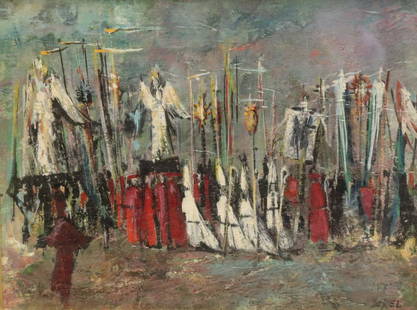 SOREL. Signed Oil On Board.: Signed lr rt and from a Westchester storage. - Dimensions: 8" x 10"