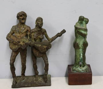 2 Bronze Sculptures 1 Signed Gach, The Other: Unsigned. From a Westchester storage. - Dimensions: Both 7"H
