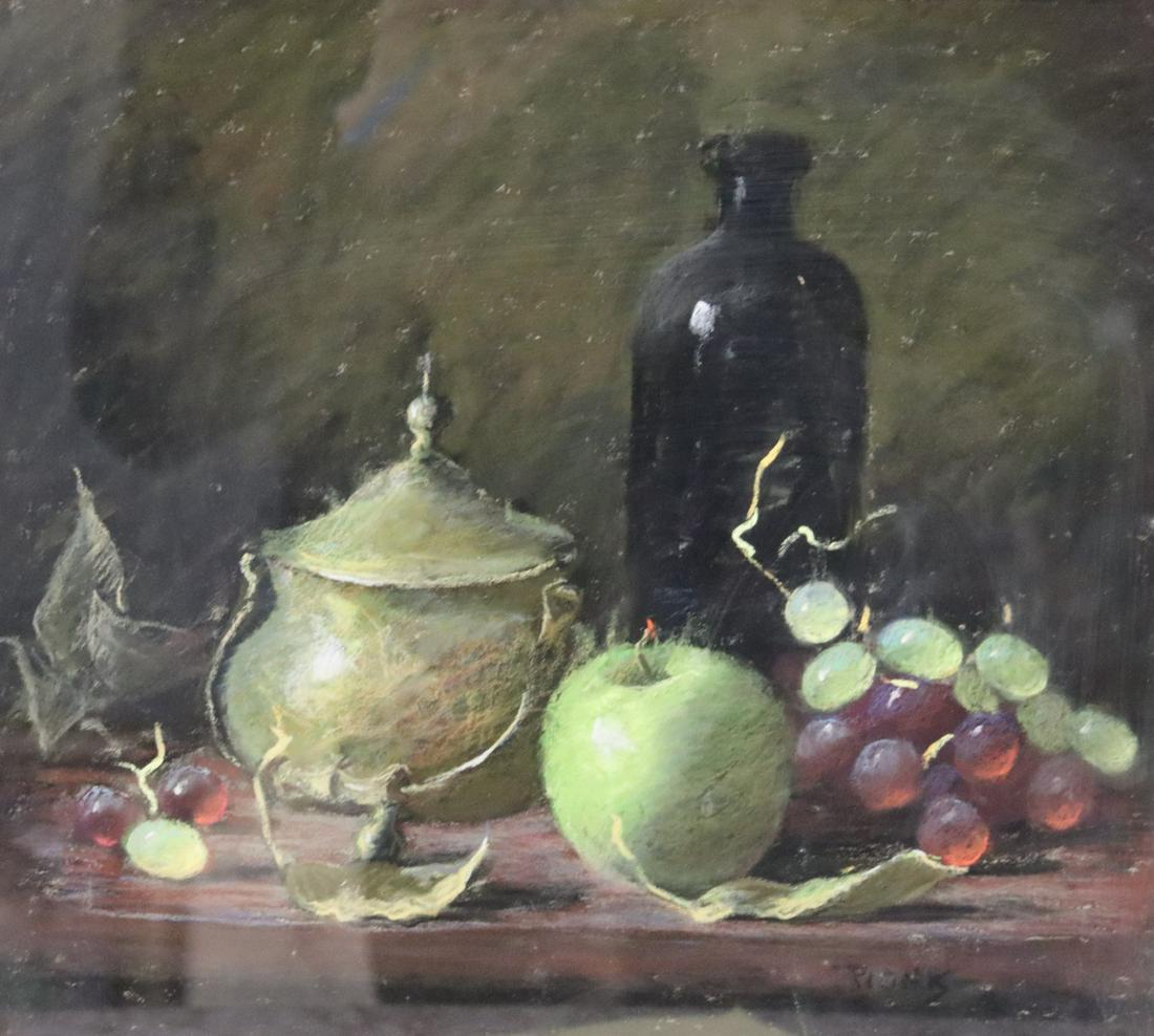 Richard Pionk. Signed Pastel Still Life.: From a Long Island storage. - Dimensions: 12" x 14"